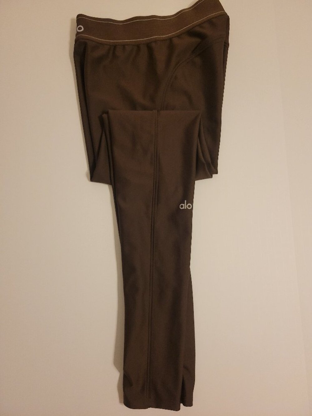 Alo Yoga High-Waist Leggings | Espresso Brown | Contrast Waistband | Like New